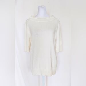 Pendleton Roll Neck Short Sleeve Cream Sweater Womens Size Large